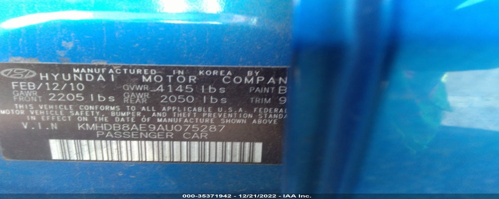 KMHDB8AE9AU075287 2010 HYUNDAI ELANTRA TOURING photo no. 9