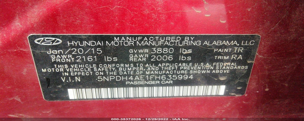 5NPDH4AE1FH635994 2015 HYUNDAI ELANTRA photo no. 9