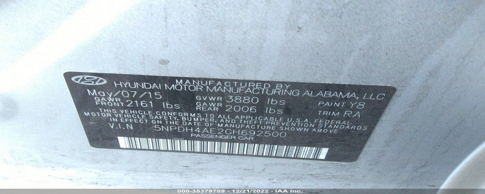 5NPDH4AE2GH692500 2016 HYUNDAI ELANTRA photo no. 9