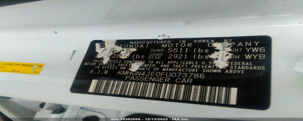 KMHGN4JE0FU073786 2015 HYUNDAI GENESIS photo no. 9