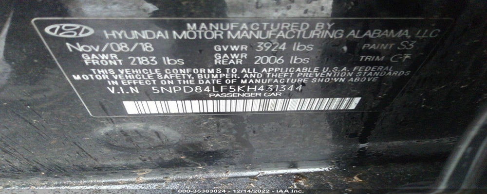 5NPD84LF5KH431344 2019 HYUNDAI ELANTRA photo no. 9