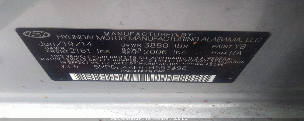 5NPDH4AE6FH553498 2015 HYUNDAI ELANTRA photo no. 9