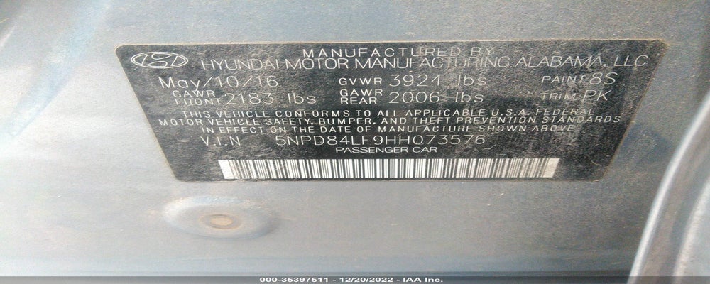 5NPD84LF9HH073576 2017 HYUNDAI ELANTRA photo no. 9