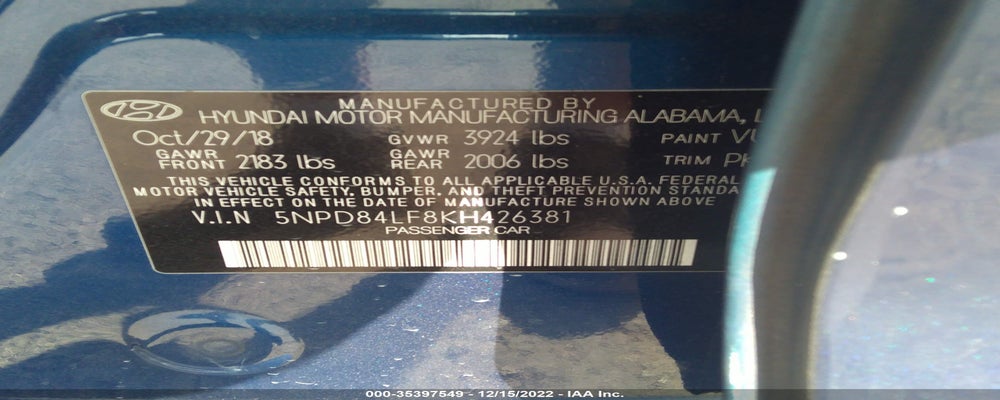 5NPD84LF8KH426381 2019 HYUNDAI ELANTRA photo no. 9