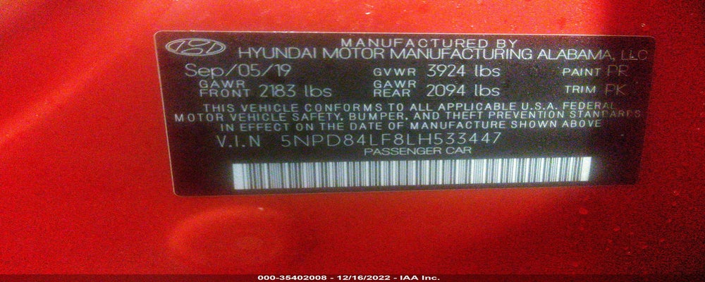 5NPD84LF8LH533447 2020 HYUNDAI ELANTRA photo no. 9