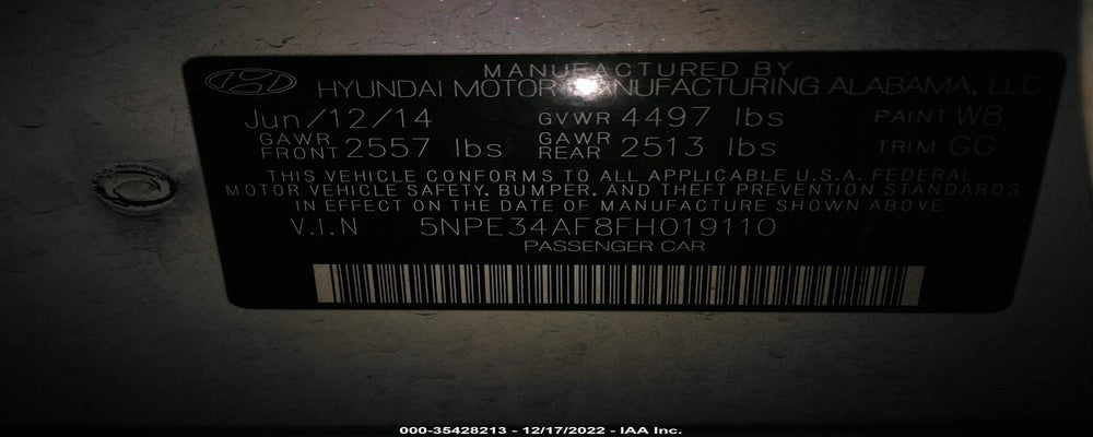 5NPE34AF8FH019110 2015 HYUNDAI SONATA photo no. 9