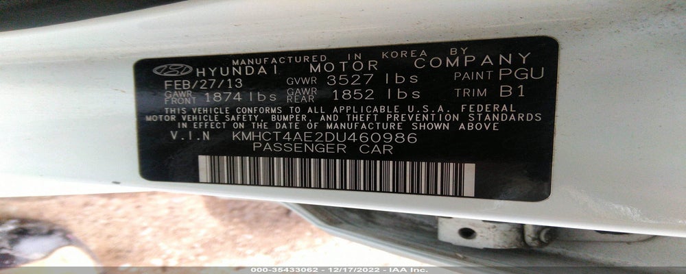 KMHCT4AE2DU460986 2013 HYUNDAI ACCENT photo no. 9