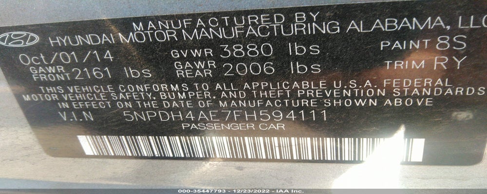 5NPDH4AE7FH594111 2015 HYUNDAI ELANTRA photo no. 9