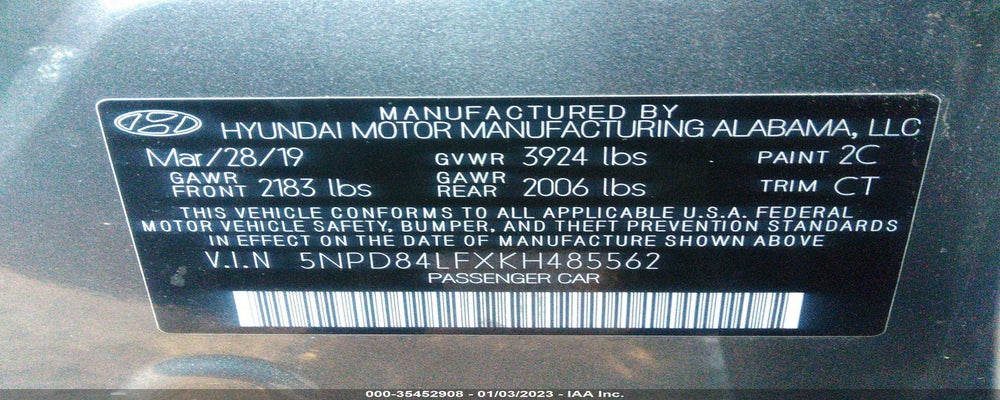 5NPD84LFXKH485562 2019 HYUNDAI ELANTRA photo no. 9