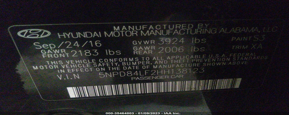 5NPD84LF2HH138123 2017 HYUNDAI ELANTRA photo no. 9