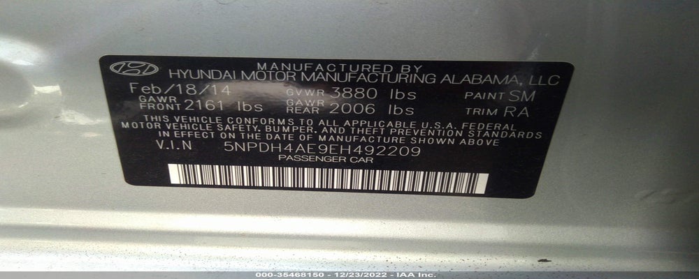 5NPDH4AE9EH492209 2014 HYUNDAI ELANTRA photo no. 9