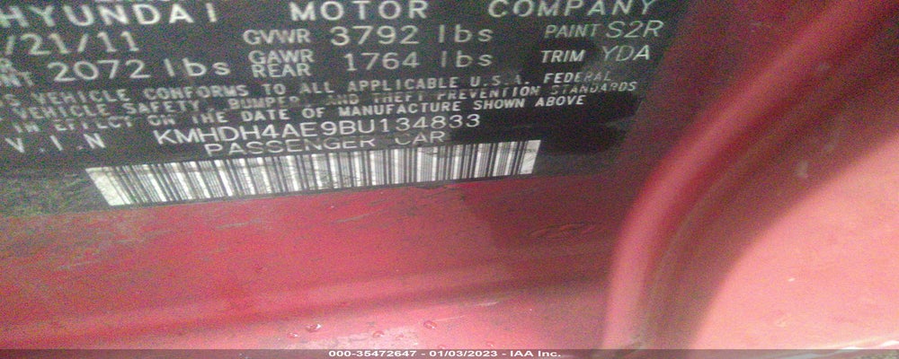 KMHDH4AE9BU134833 2011 HYUNDAI ELANTRA photo no. 9