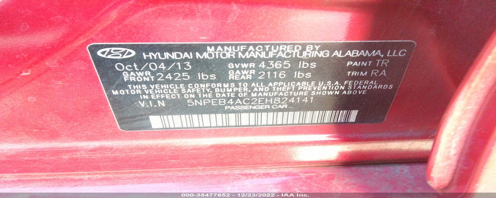 5NPEB4AC2EH824141 2014 HYUNDAI SONATA photo no. 9