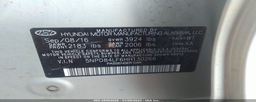 5NPD84LF6HH130266 2017 HYUNDAI ELANTRA photo no. 9