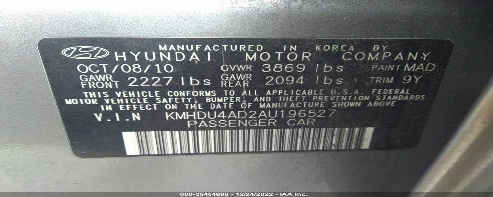 KMHDU4AD2AU196527 2010 HYUNDAI ELANTRA photo no. 9