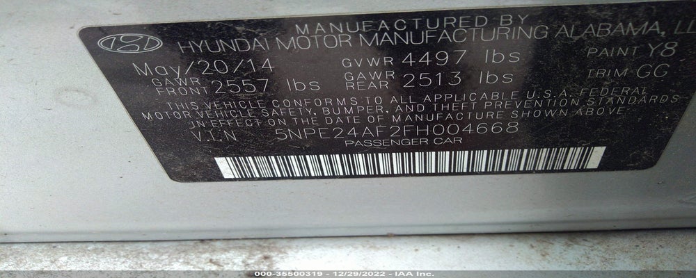 5NPE24AF2FH004668 2015 HYUNDAI SONATA photo no. 9