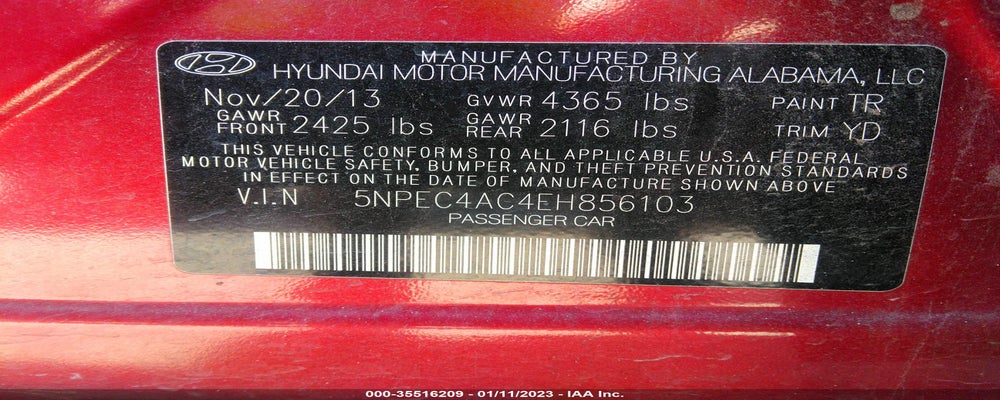 5NPEC4AC4EH856103 2014 HYUNDAI SONATA photo no. 9