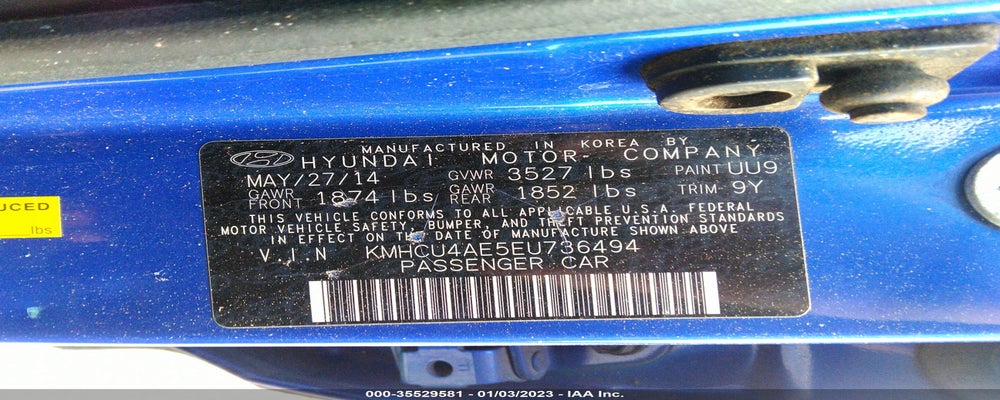 KMHCU4AE5EU736494 2014 HYUNDAI ACCENT photo no. 9