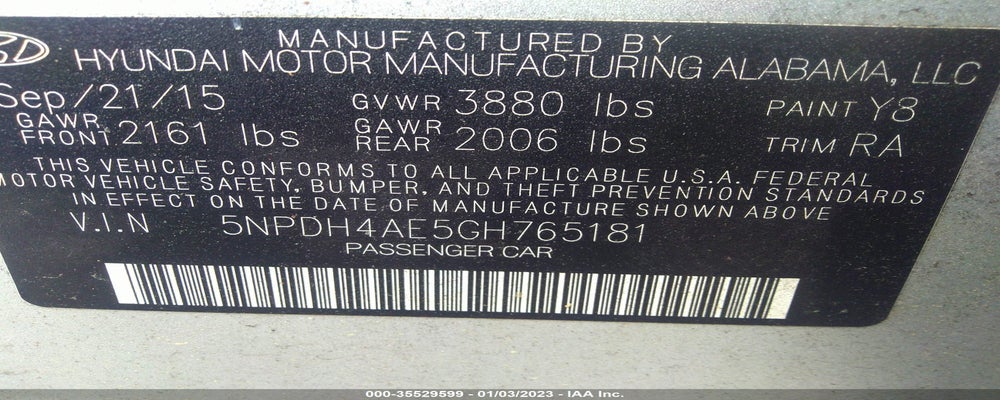 5NPDH4AE5GH765181 2016 HYUNDAI ELANTRA photo no. 9