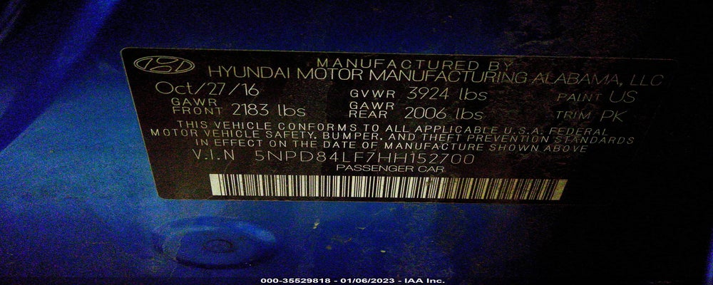 5NPD84LF7HH152700 2017 HYUNDAI ELANTRA photo no. 9