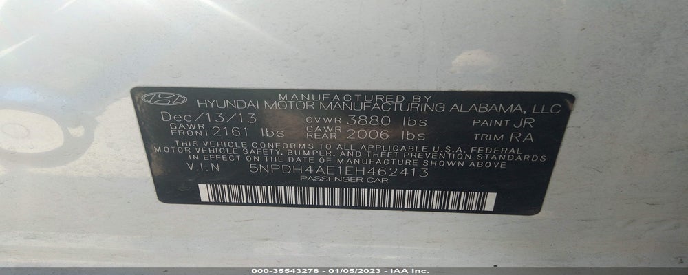 5NPDH4AE1EH462413 2014 HYUNDAI ELANTRA photo no. 9