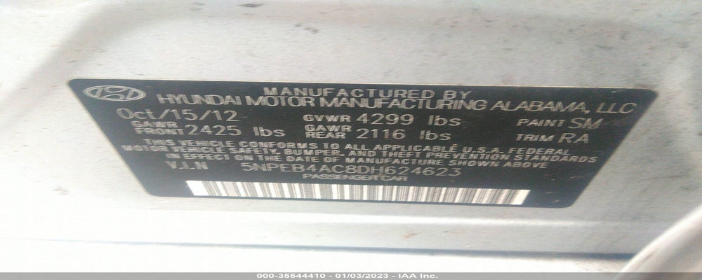 5NPEB4AC8DH624623 2013 HYUNDAI SONATA photo no. 9