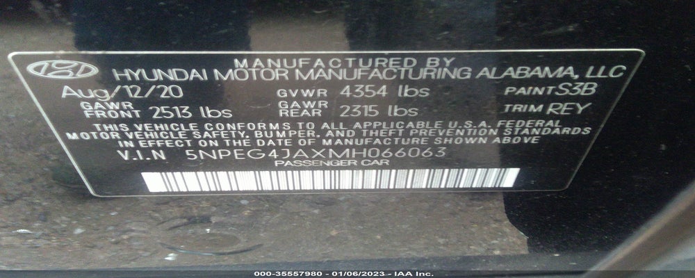 5NPEG4JAXMH066063 2021 HYUNDAI SONATA photo no. 9