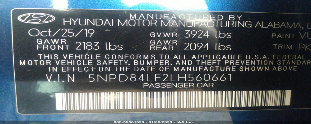 5NPD84LF2LH560661 2020 HYUNDAI ELANTRA photo no. 9