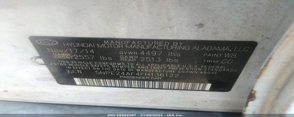 5NPE24AF4FH136122 2015 HYUNDAI SONATA photo no. 9