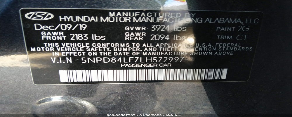 5NPD84LF7LH572997 2020 HYUNDAI ELANTRA photo no. 9