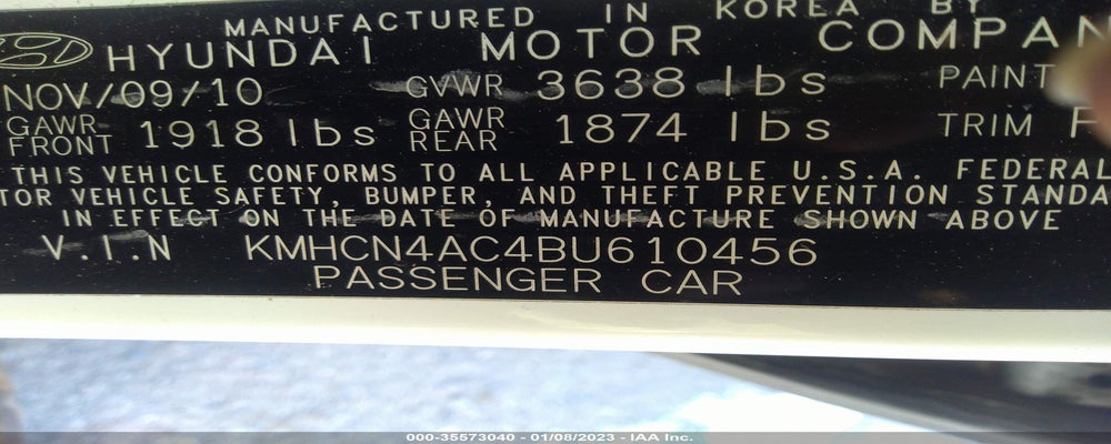 KMHCN4AC4BU610456 2011 HYUNDAI ACCENT photo no. 9
