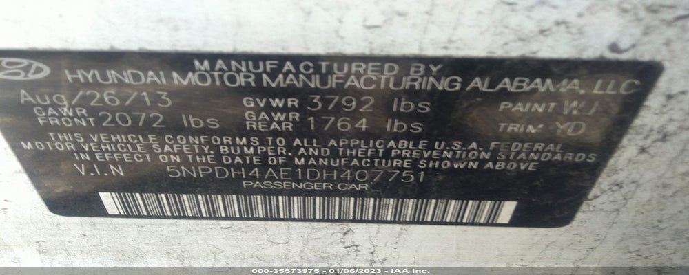 5NPDH4AE1DH407751 2013 HYUNDAI ELANTRA photo no. 9