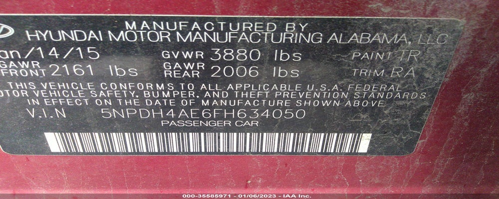 5NPDH4AE6FH634050 2015 HYUNDAI ELANTRA photo no. 9