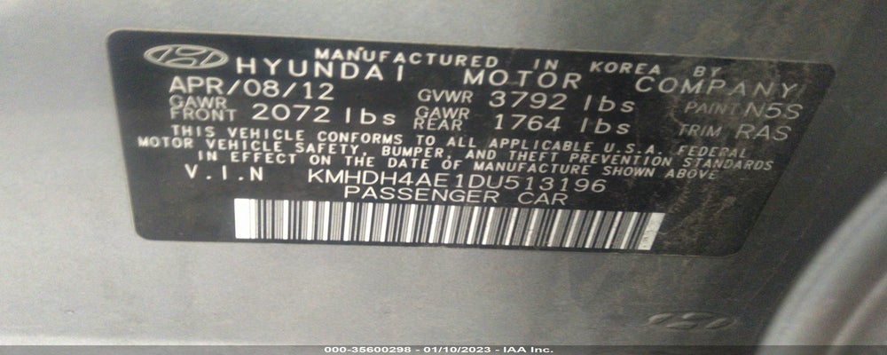 KMHDH4AE1DU513196 2013 HYUNDAI ELANTRA photo no. 9