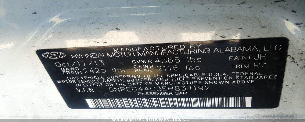 5NPEB4AC3EH834192 2014 HYUNDAI SONATA photo no. 9