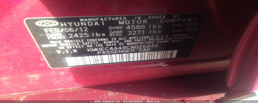 KMHEC4A48CA026846 2012 HYUNDAI SONATA photo no. 9