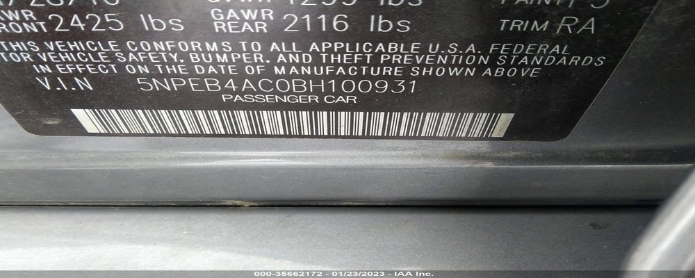 5NPEB4AC0BH100931 2011 HYUNDAI SONATA photo no. 9