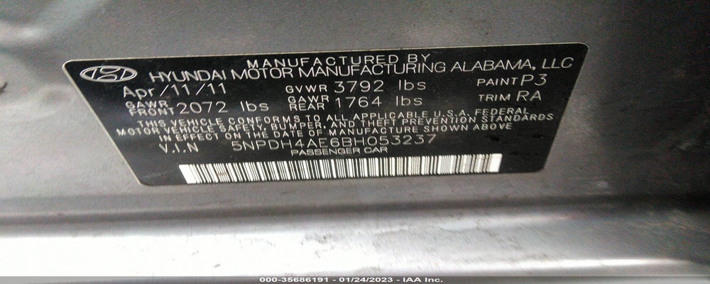 5NPDH4AE6BH053237 2011 HYUNDAI ELANTRA photo no. 9