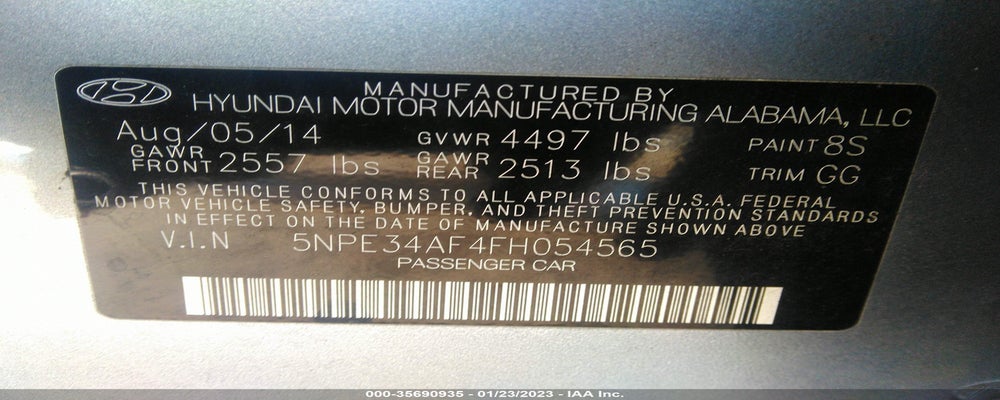 5NPE34AF4FH054565 2015 HYUNDAI SONATA photo no. 9