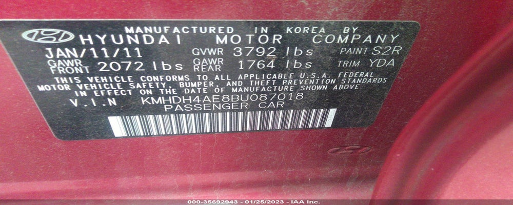 KMHDH4AE8BU087018 2011 HYUNDAI ELANTRA photo no. 9