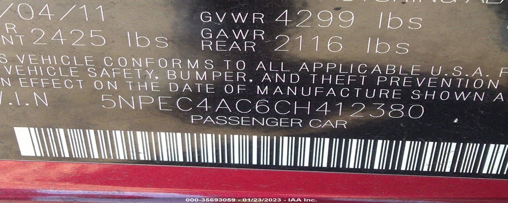 5NPEC4AC6CH412380 2012 HYUNDAI SONATA photo no. 9