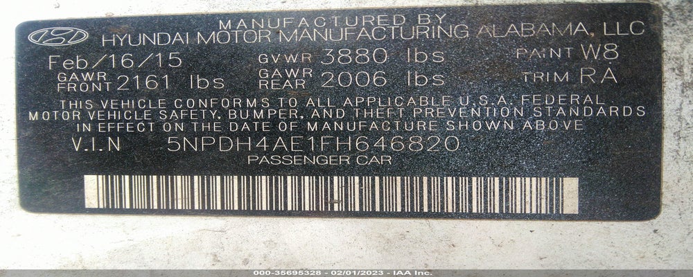 5NPDH4AE1FH646820 2015 HYUNDAI ELANTRA photo no. 9