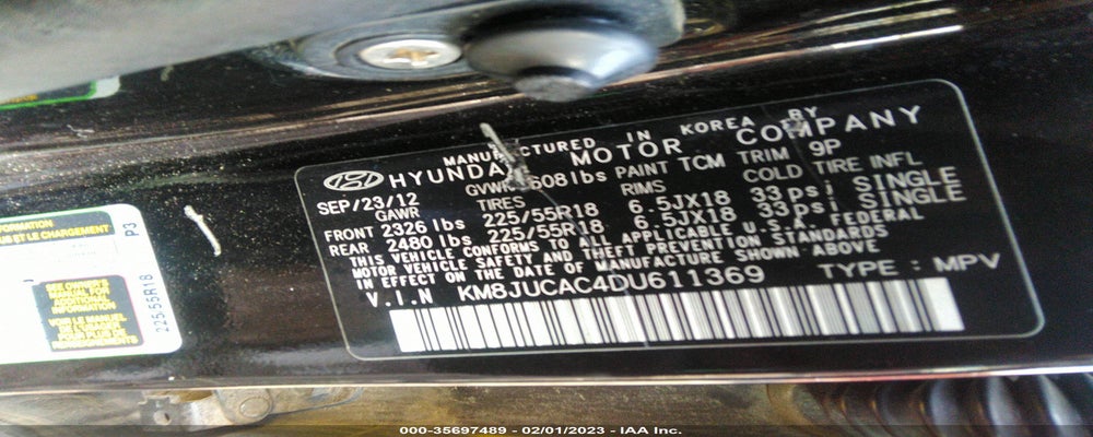 KM8JUCAC4DU611369 2013 HYUNDAI TUCSON photo no. 9