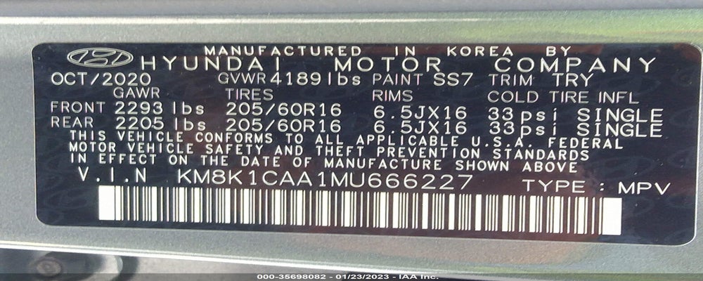 KM8K1CAA1MU666227 2021 HYUNDAI KONA photo no. 9