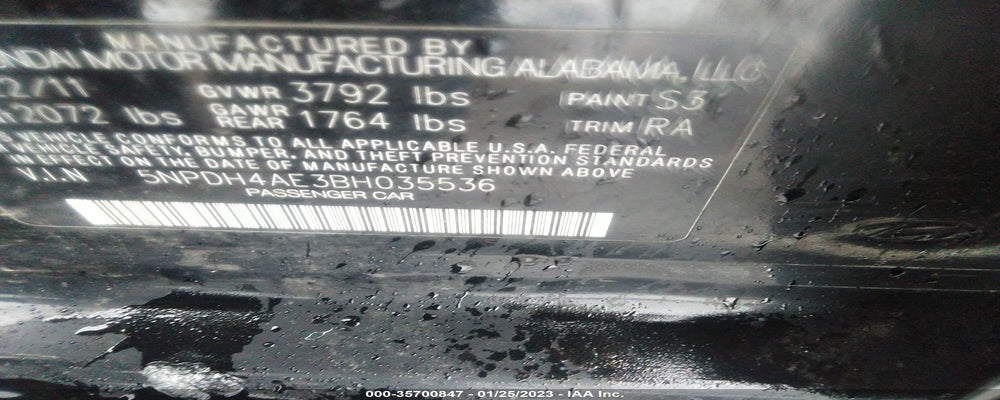 5NPDH4AE3BH035536 2011 HYUNDAI ELANTRA photo no. 9