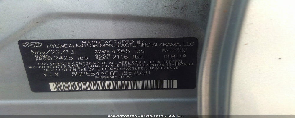5NPEB4AC8EH857550 2014 HYUNDAI SONATA photo no. 9