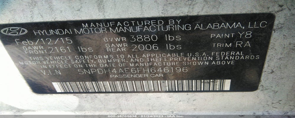 5NPDH4AE6FH646196 2015 HYUNDAI ELANTRA photo no. 9
