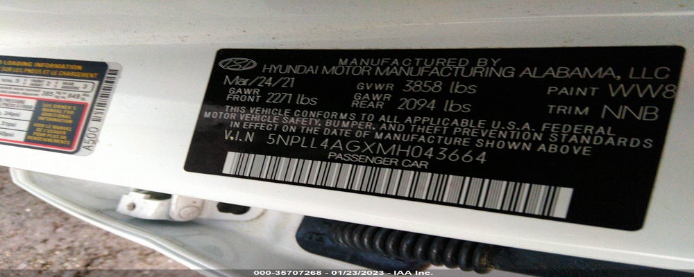 5NPLL4AGXMH043664 2021 HYUNDAI ELANTRA photo no. 9