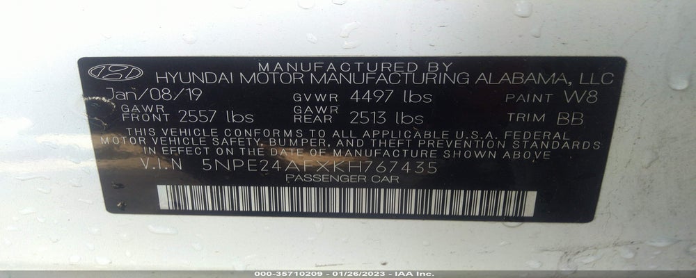 5NPE24AFXKH767435 2019 HYUNDAI SONATA photo no. 9