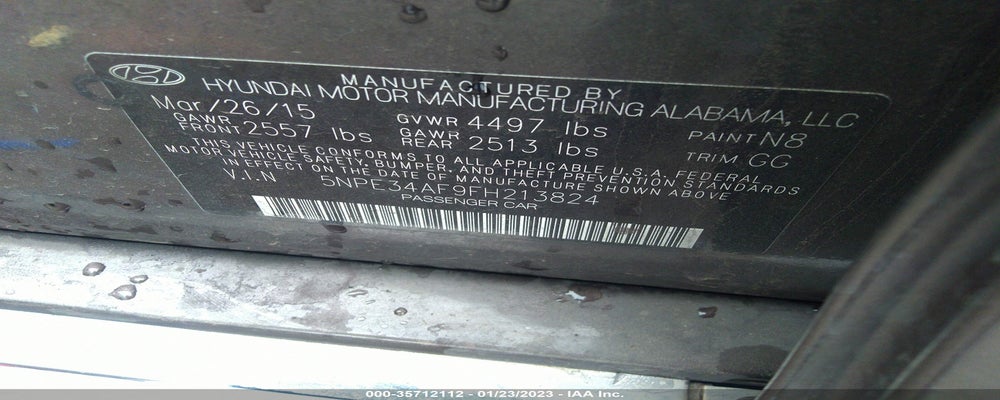 5NPE34AF9FH213824 2015 HYUNDAI SONATA photo no. 9